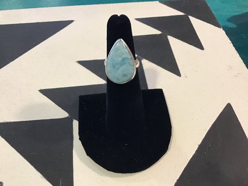 Teardrop Larimar Ring - JewelryRose Classics Inc