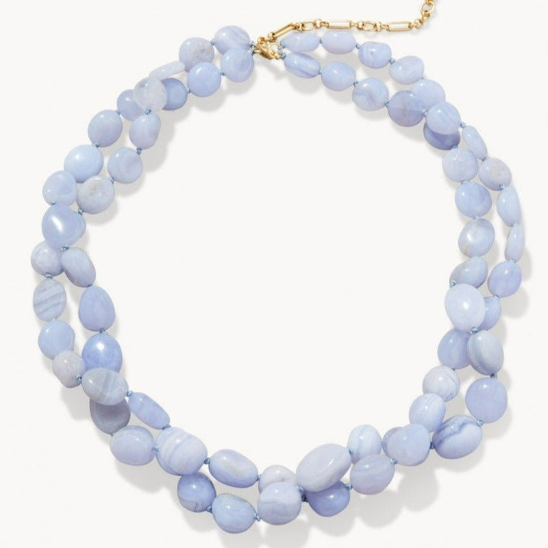 The Bluff Necklace - 18" - Blue Chalcedony - JewelrySPARTINA 449