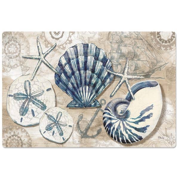Tide Pool Shells Decorative Anti - Fatigue Comfort Floor Mat 30" x 20" - accent rugsCounterArt/Highland Home/Thirstystone/CoasterStone