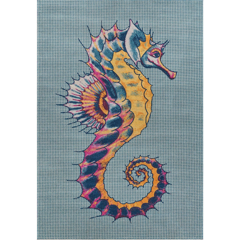 Tropical Seahorse Multicolored Indoor/Outdoor Area Rug - accent rugsLR Home