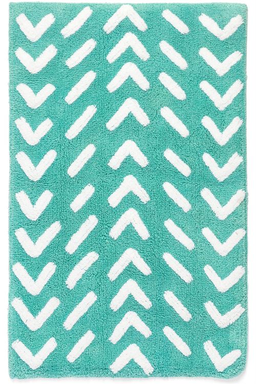 Turquoise Chevron Rug - 20"x30" - accent rugsAdV