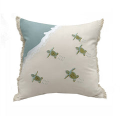 Turtle Migration Indoor Cotton Pillow - Square - pillowRightside Design