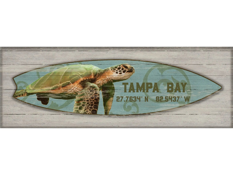 Turtle Surfboard - Customized Text - Wall DecorRed Horse Arts