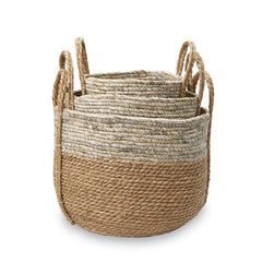 Two - Tone Seagrass Basket - Accent DecorMud Pie