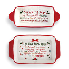 Santa and Mrs. Claus' Secret Recipe Dishes - Set of 2