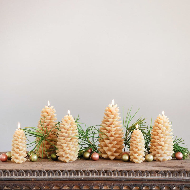 Unscented Pinecone Shaped Candle - ChristmasCreative Co - Op