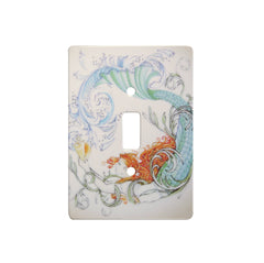 Vintage Mermaid Ceramic Single Switch Wall Floater Plate - Accent DecorRightside Design