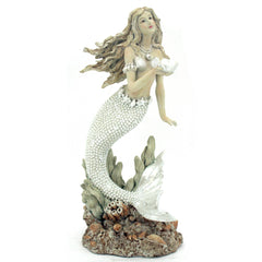 Vintage Mermaid Siren with Shell - Modern Coastal by Contrast Inc.