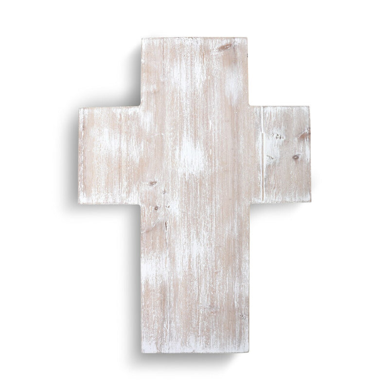 Whitewashed Wood Cross - Large & Small