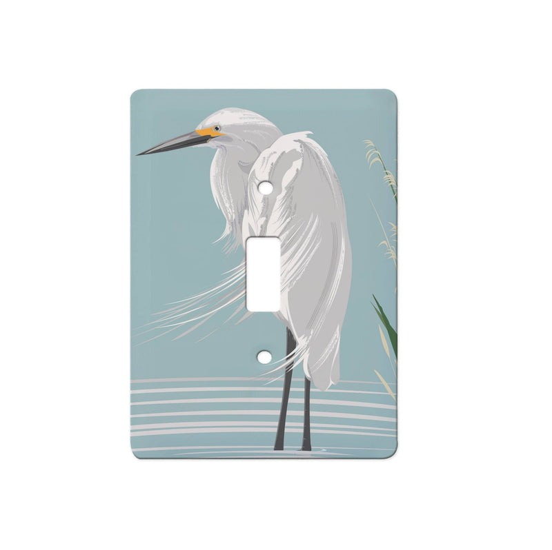 White Egret Single Switch Floater Plate - Accent DecorRightside Design