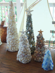 White Seashell Tree with Real Knobby Starfish Top - Loving Coastal Living