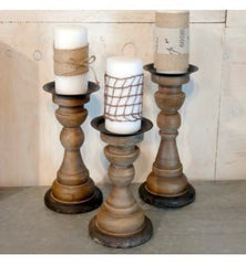 Wood Candle Holder - Set of 3 - Accent DecorVIP International