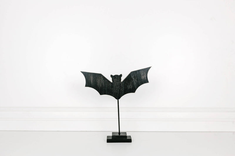 Wooden Black Bat Cut out on Stand 12" - Fall & ThanksgivingAdams & Co.