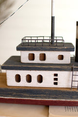 Wooden Ship - Available in Red/White or Blue/Red - Accent DecorKalalou