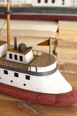 Wooden Ship - Available in Red/White or Blue/Red - Accent DecorKalalou