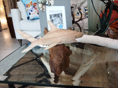 Wooden Single Shark Sculpture - SculptureShell Horizons