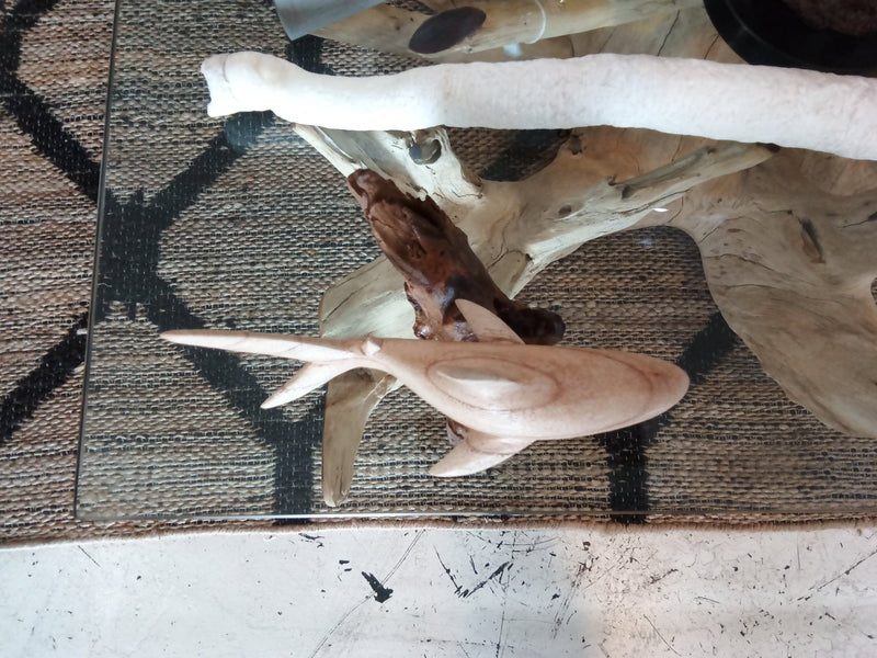 Wooden Single Shark Sculpture - SculptureShell Horizons