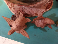 Wooden Single Turtle Sculpture - SculptureShell Horizons