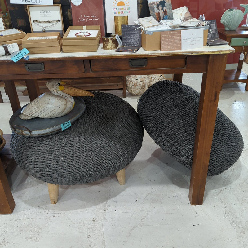 Woven Pouf - Lg FurnitureShop Top