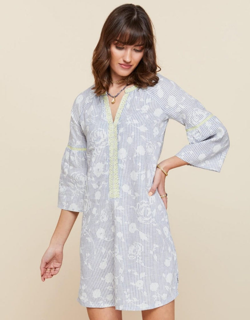 Wren Tunic Dress - Oyster Alley Floral - ApparelSPARTINA 449