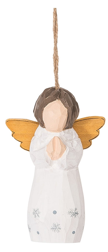 Carved Wood Angel Ornament
