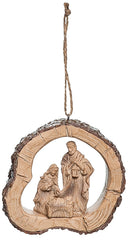 Wood Slice Nativity Ornament